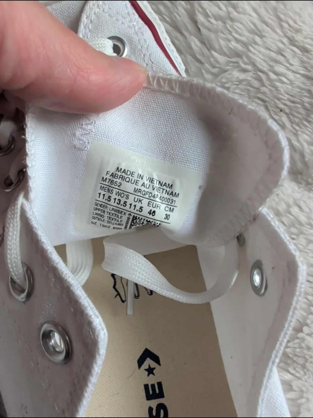 Converse All-Star White Canvas Low Tops Mens' 11.5/Womens' 13.5